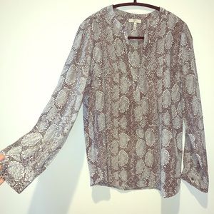Silk snake skin pattern blouse by Joie